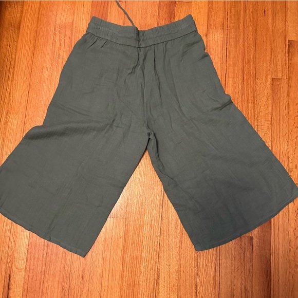 Eileen Fisher Organic Cotton Lofty Gauze Culottes Nori Green size PM - Picture 11 of 12